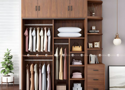 Tủ Áo Cửa Lùa Kịch Trần Gỗ MDF Melamine Màu Óc Cho fb