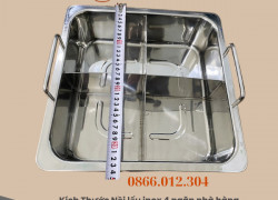 Lẩu Inox 4 Ngăn - Nồi Lẩu Inox 4 Ngăn Nhà Hàng Trung Hoa
