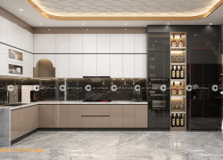 Tủ bếp Acrylic Dễ Dàng Vệ Sinh Và Chịu Nhiệt Cao