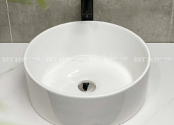 Lavabo Đặt Bàn Đá Tròn Màu Trắng MTLA-57
