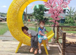 Ghế chụp hình mây tre ngoài trời
