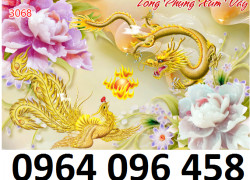 Tranh gạch men 3d ốp tường rồng phượng - 987VBN