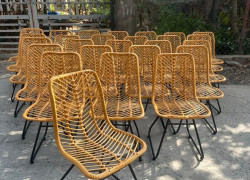 Ghế chân sắt mây nhựa giá rẻ