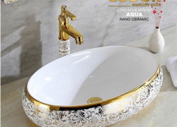 Lavabo Đặt Bàn Oval Hoa Văn CODOR LA05