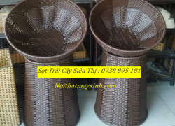 Giỏ mây trưng bày trái cây, giỏ mây đựng trái cây siêu thị