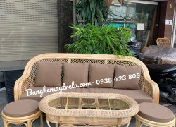 Bàn ghế sofa mây phòng khách nhỏ gọn