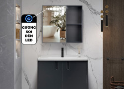 Tủ Lavavo Nhà Tắm Thông Minh Nhôm Xanh Ghi TN-3654