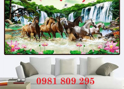 Tranh 3d ngựa , gạch tranh ốp tường phong thủy