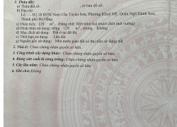 Cần Bán lô đất đường Phạm Tuấn Tài, Ngũ Hành Sơn. - Gía đầu tư