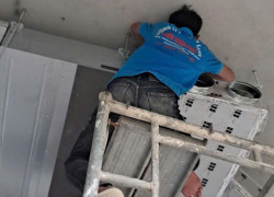 thi công lắp đặt máy lạnh âm trần nối ống gió cho phòng khách master,