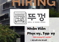 Tuyển NỮ phục vụ có kinh nghiệm làm nhà hàng nướng BBQ Hàn Quốc