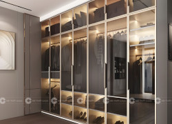 Tủ Áo Cánh Kính Gỗ Công Nghiệp MDF Có Góc Trang Trí