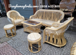Bàn ghế sofa mây cây đóng phòng khách