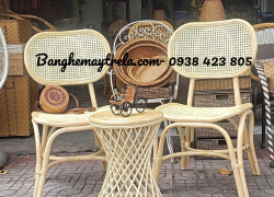 Ghế ăn mây tự nhiên lưới mắt cáo