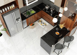 Tủ Bếp Gỗ Công Nghiệp Phủ Acrylic Chữ U Cao Cấp