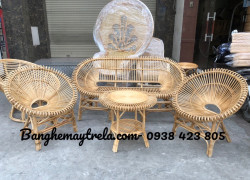 Bộ bàn ghế sen mây phòng khách