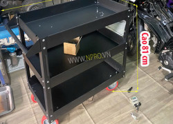 Xe đẩy 3 ngăn chứa rộng rãi, chắc chắn, dễ sử dụng