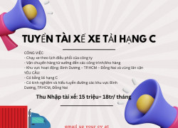 Tuyển TÀI XẾ XE TẢI HẠNG C