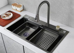 Chậu Rửa Chén Bát 1 Hộc Vòi Nước Dây Rút CODOR C51Đ