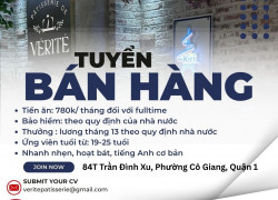 Công ty Vérité Patisserie Tuyển dụng nhân viên bán hàng