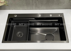 Chậu Rửa Chén 1 Hộc Inox 304 Nano Đen Cao Cấp MTCR-30Đ