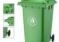 Thùng rác khu dân cư 360L nhựa dẻo 2 bánh xe kéo di chuyển nhẹ nhàng