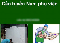 Tuyển 2 nam thợ phụ ngành Trang trí nội thất (gỗ công nghiệp)