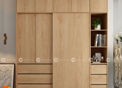 Tủ Áo Gỗ Công Nghiệp MDF Cánh Lùa Cao Cấp