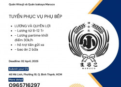 Tuyển Phục vụ và Phụ bếp làm việc tại Bình Thạnh