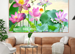 Gạch ốp tường đẹp 3d mới nhất hoa sen