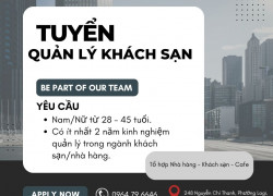 THÔNG BÁO TUYỂN DỤNG – VỊ TRÍ QUẢN LÝ KHÁCH SẠN