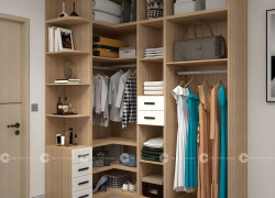 Tủ Quần Áo Gỗ Công Nghiệp MDF Tối Ưu Không Gian