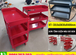 Xe đẩy 3 tầng  - Giải pháp tối ưu cho gara, xưởng cơ khí