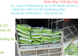 Phân bón XNK Địa cầu chuyên phân phối hữu cơ bỉ -Nhập khẩu 100 % giá tốt cho NPP & Đại Lý