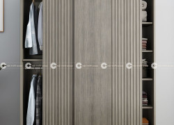 Tủ Quần Áo Cửa Lùa Gỗ MDF Kiểu Nhật Hiện Đại