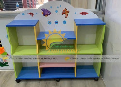 Tủ kệ mầm non, kệ góc mầm non, giá đồ chơi mầm non