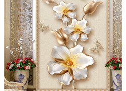 Tranh gạch 3d phong cảnh khổ đứng - SDF543