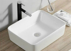 Lavabo Đặt Bàn Đá Vuông Màu Trắng MTLA-58