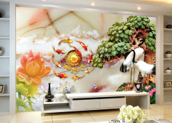 Tranh gạch 3d ốp tường phòng khách - hành lang - X433