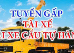 Cần tuyển tài xế xe cẩu, biết sử dụng cẩu để cẩu hàng xuống