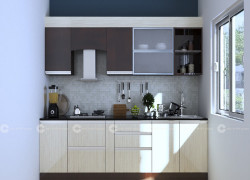 Tủ Bếp Gỗ Công Nghiệp MDF Phủ Melamine Bền Đẹp