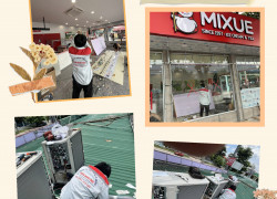 Lắp đặt máy lạnh sau khi đã đi đường ống đồng máy lạnh chờ sẵn.