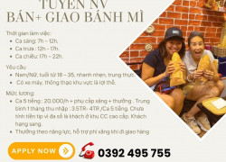 Cần tuyển 5 nhân viên làm bánh mì + giao hàng tại Hùng Vương, Lộc Thọ, Nha Trang.
