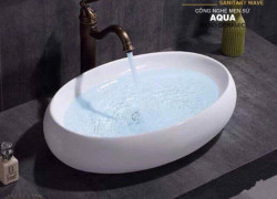 Lavabo Đặt Bàn Oval Trắng CODOR LA05T