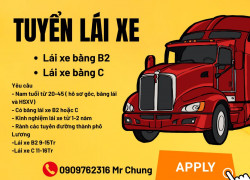 Cần tuyển tài xế lái xe bằng B2 và C tại Bà Điểm, Hóc môn. Tp HCM