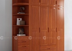 Tủ Quần Áo Gỗ Tự Nhiên Màu Nâu Sang Trọng