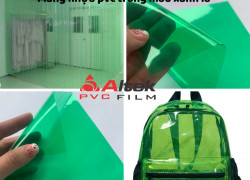 Tấm nhựa pvc dẻo trong màu xanh lá - dày 0.30mm x khổ 1m4