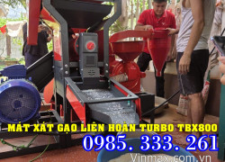 Máy xát gạo liên hoàn Turbo TBX800 động cơ 11kw