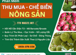 Phần Mềm Thu Mua Sản Xuất Chế Biến Nông Sản TTV