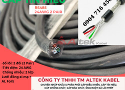 Cáp vặn xoắn RS485 24 AWG 2 pair chống nhiễu  Altek Kabel